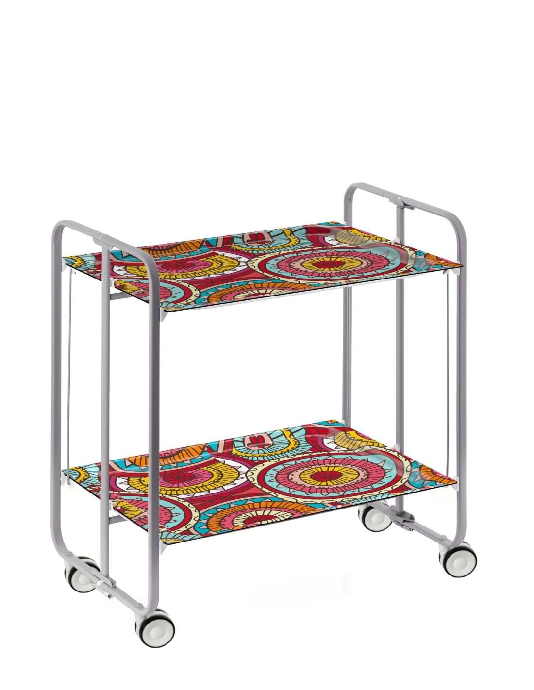 DHO – Mesa de ruedas plegable con chasis gris aluminio.