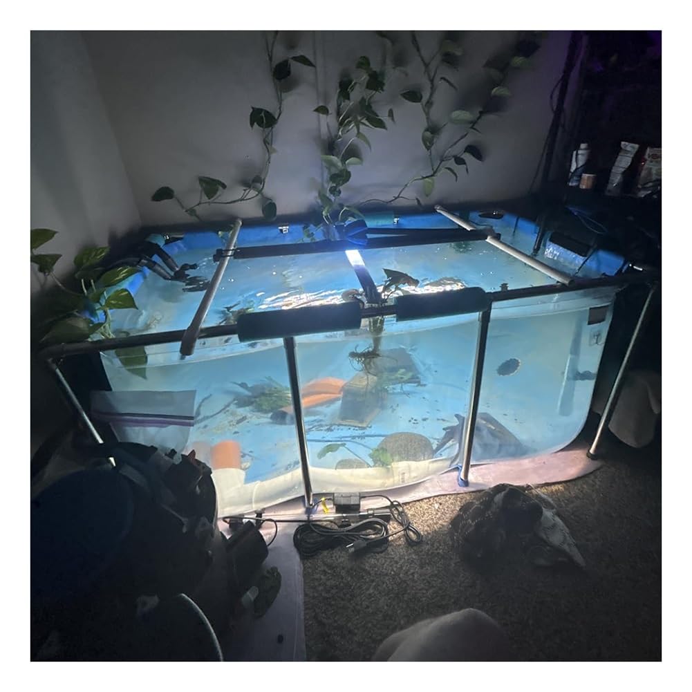 Generico Telo di Rivestimento in PVC Resistente per laghetto Fuori Terra per Koi - Ampia Vasca di Allevamento Preformata (150x100x71 cm) con Telaio in Acciaio e Finestra di visualizzazione trasparent