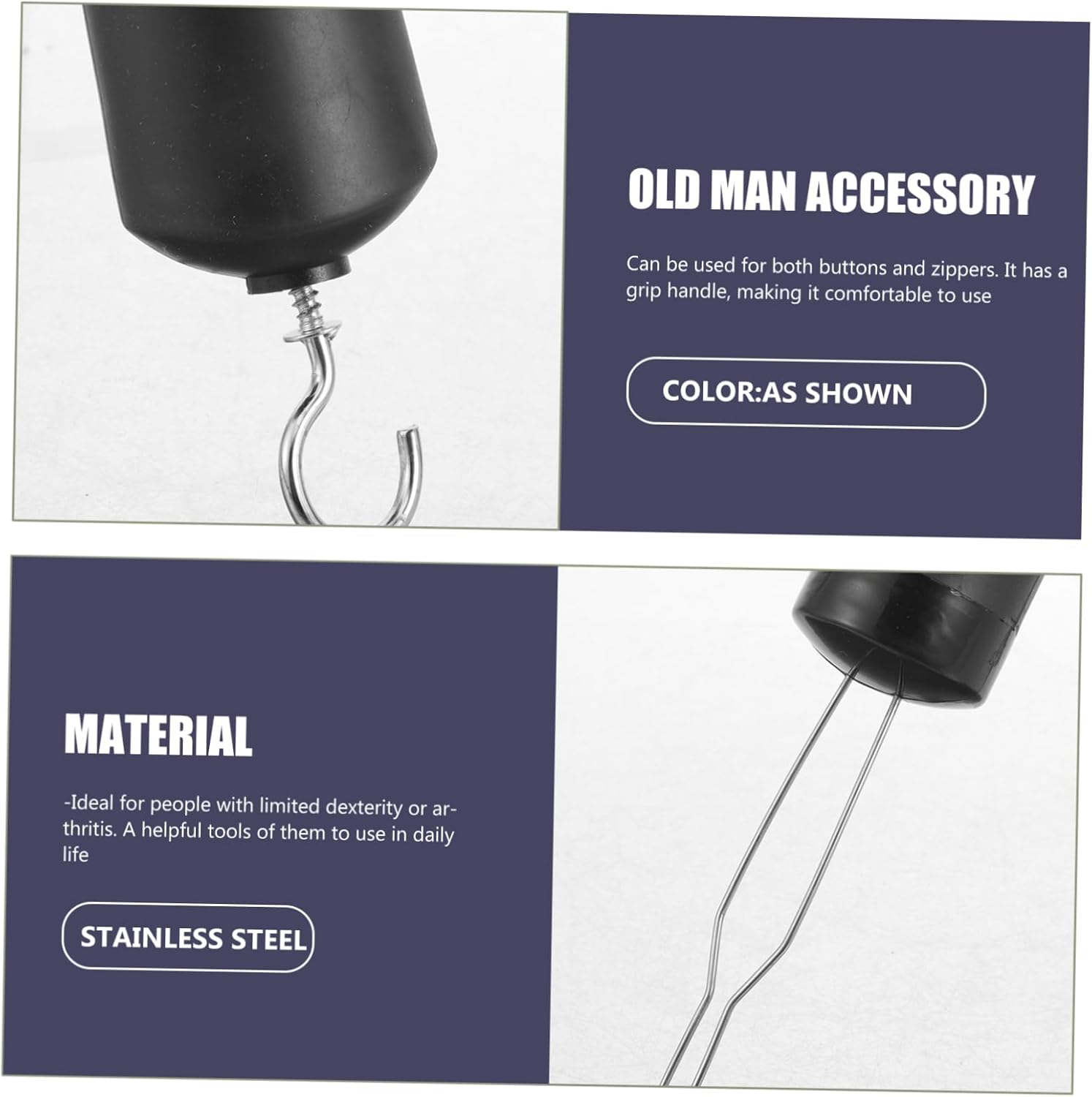 3pcs Button Helper Tool Zipper Assist Device for Seniors Dressing Aid for Elderly
