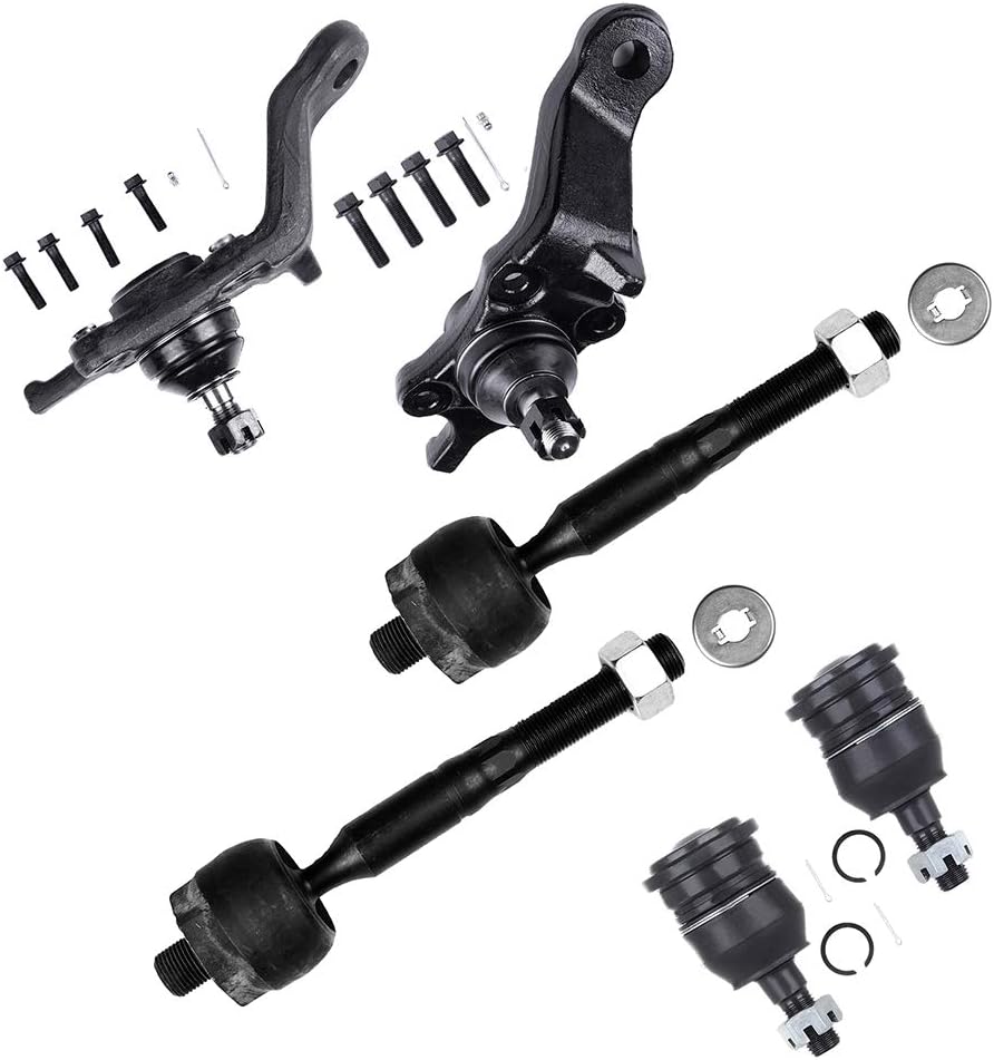 LSAILON 6pcs Lower Ball Joints Upper Ball Joints Inner Tie Rod Ends Kit Fit for 2003 for Toyota For Sequoia 2003 for Toyota For Tundra
