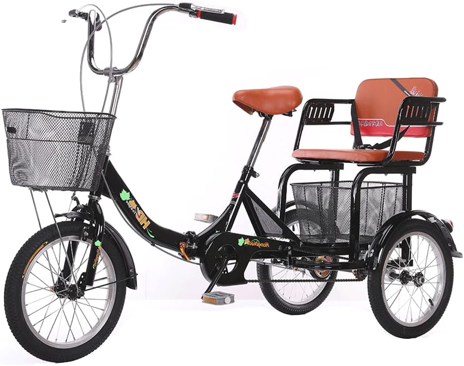 Trike Bike Bicycle Foldable Tricycle 3-Wheel Bicycle with Shopping Basket Adult Tricycle for Shopping Picnic Cycling Pedalling Sports Men Women Picnic