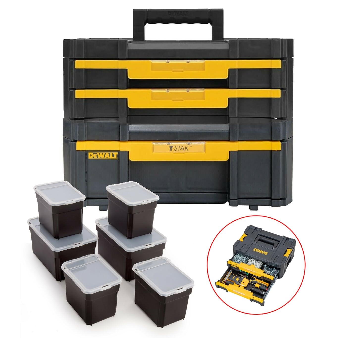 Dewalt DWST1-70706 TStak IV Tool Storage Box with 2 Shallow Drawers 8L Capacity