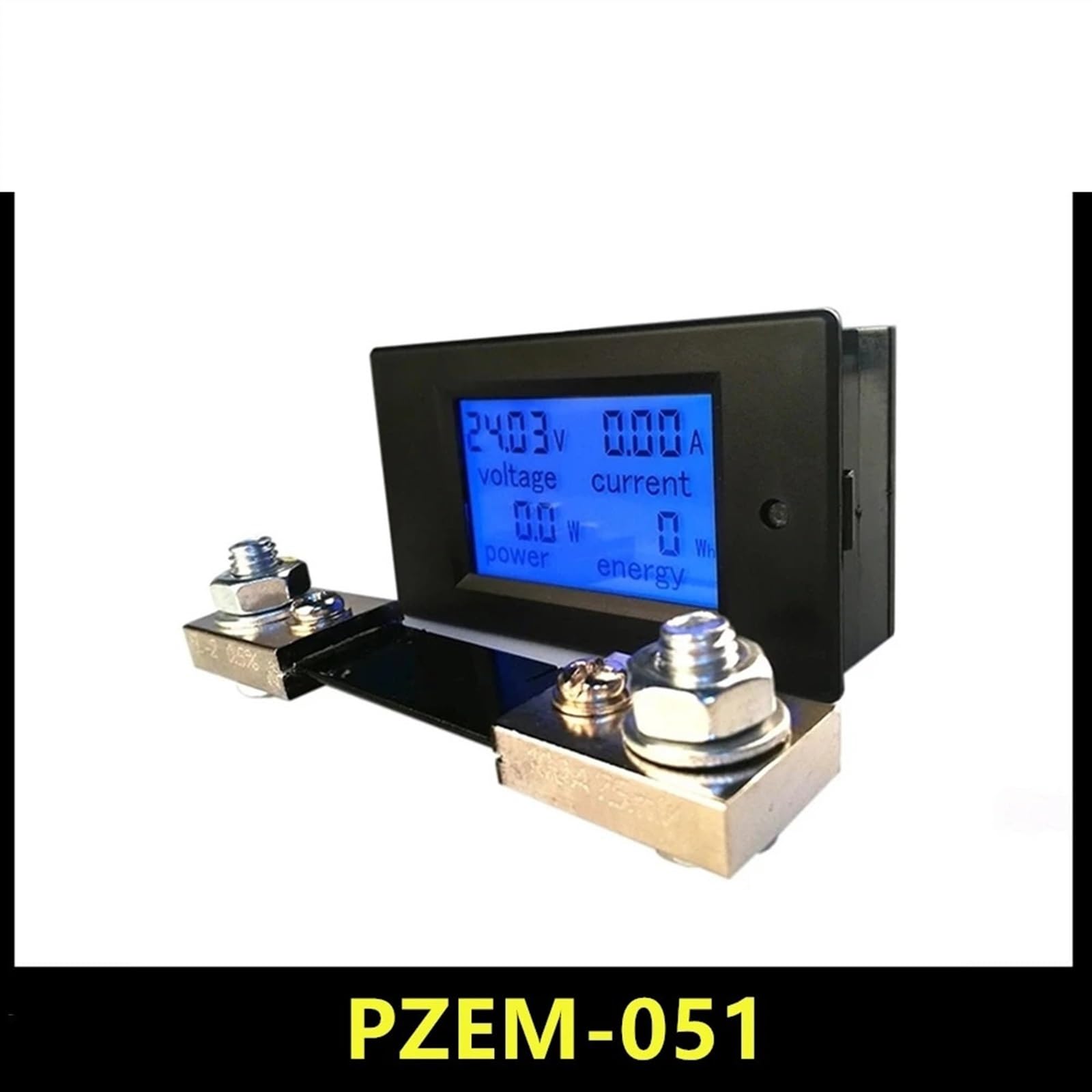 PZEM-051 DC ampèremètre numérique voltmètre 6.5-100 V 4 IN1 LCD Moto Tension Courant Moniteur d'énergie (Color : PZEM-051 100A shunt)
