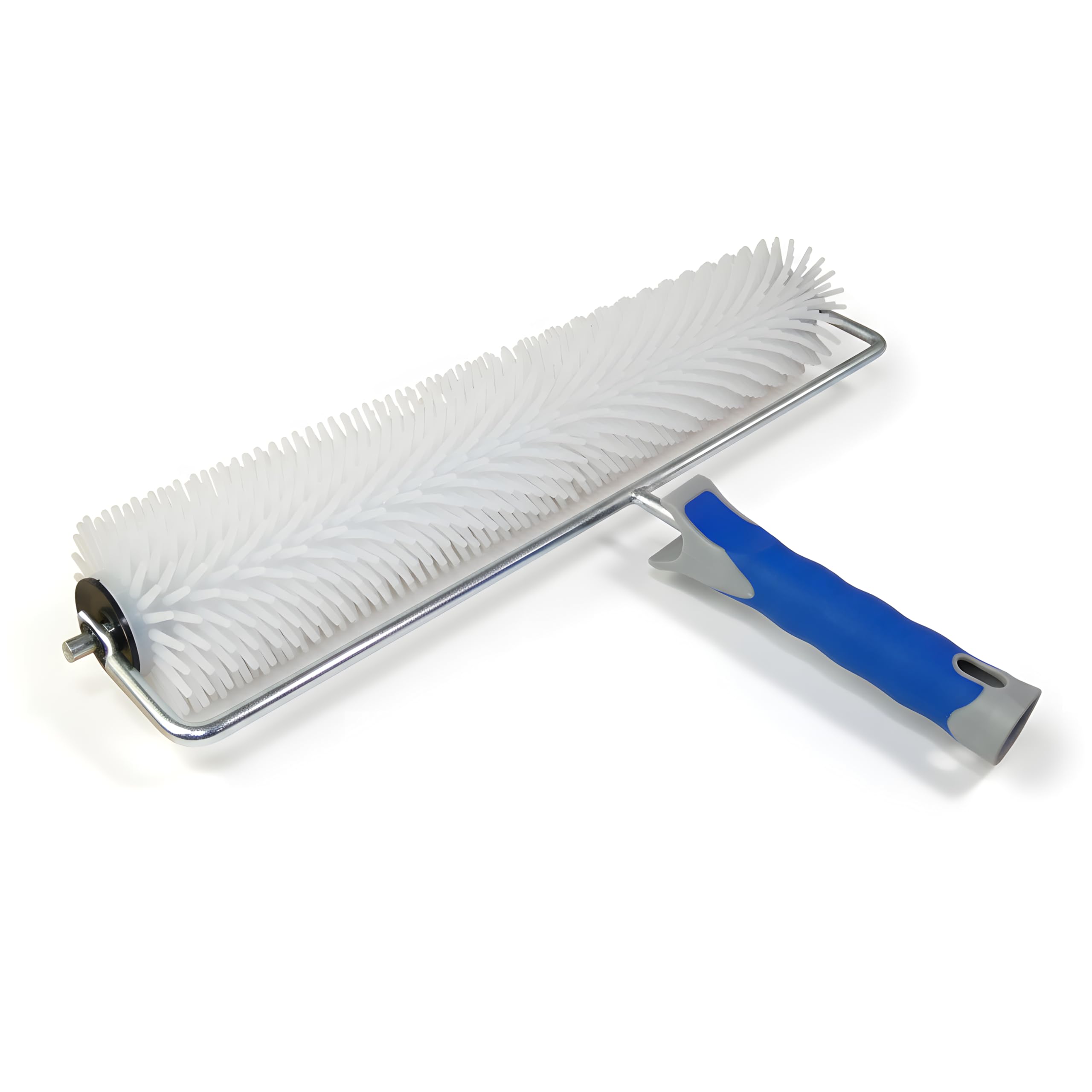 DEWEPRO® Rullo frangibolle Ø85x460 mm - Lunghezza dei chiodi 20 mm - Rullo per autolivellante - Rullo a bolle - Supporto Metallico Robusto con Manico Bi-Componente