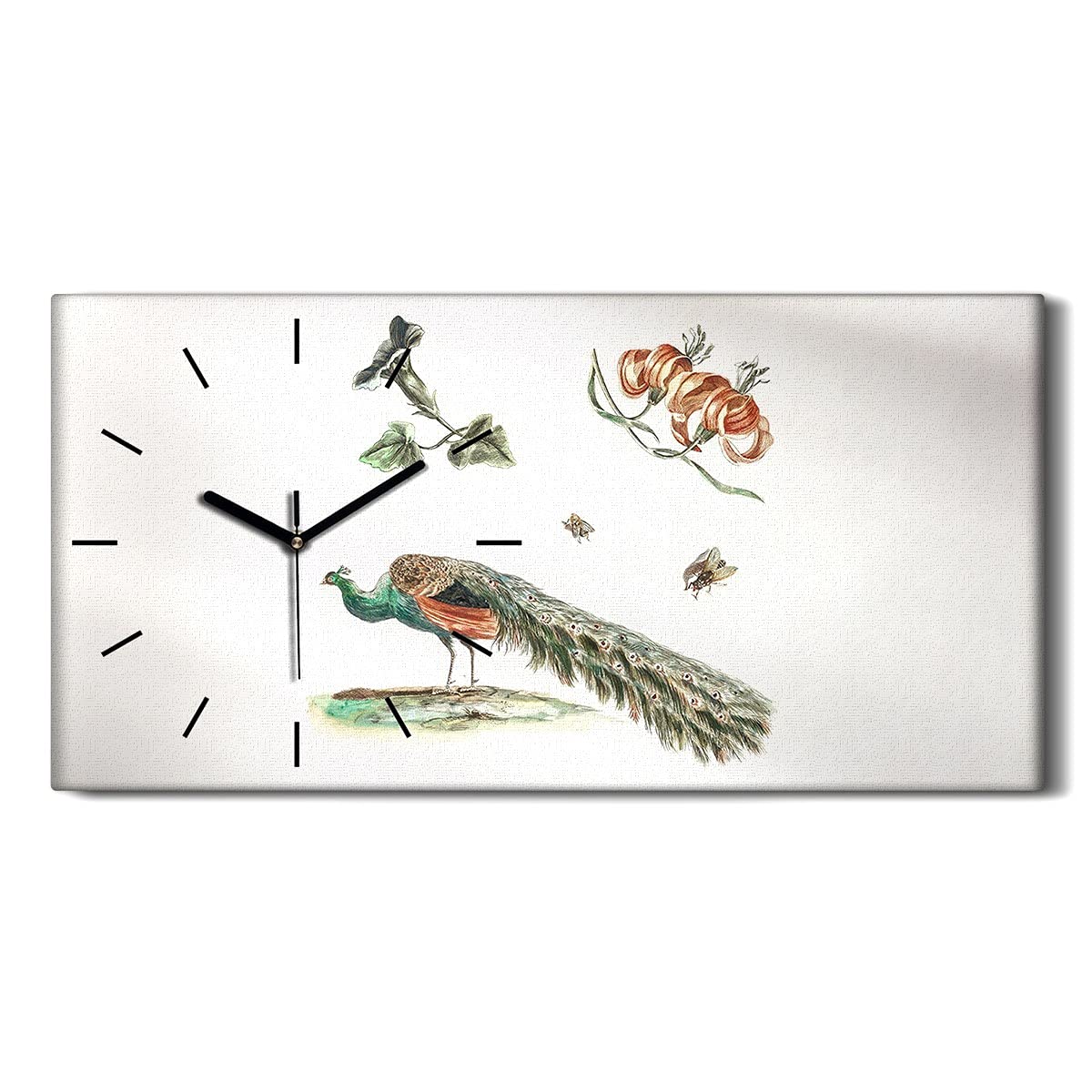 Horloge sur toile silencieuse cadeau idéal art moderne oiseau