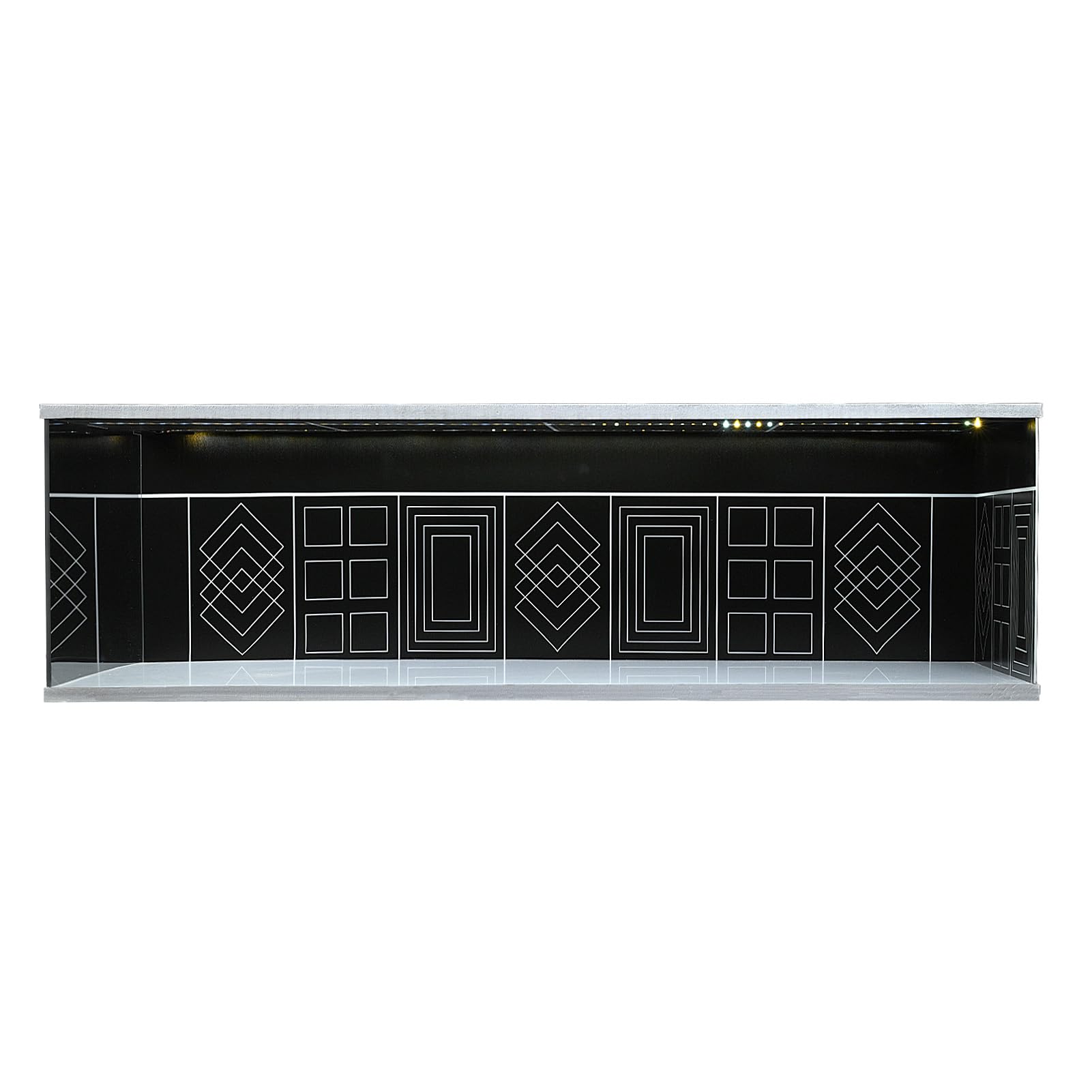 1:18 Diorama 5-Auto-Garage Modell, Dreifarbig Beleuchtete Parkplatz-Vitrine, 10-stufige Helligkeit Druckguss-Modellautos Display Case, Showroom für Multiple Montageeffekte (1:18 B) | 5 Parkplatz Showroom Modell, 4 Combo Methoden, Acryl Staubtür, Garagensz