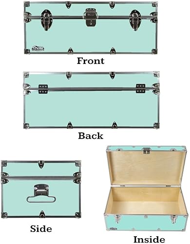 Miniatura 2 de CN Footlockers Happy Camper - Baúl de almacenamiento con ruedas duradero con soporte de tapa 32 x 18 x 135 pulgadas