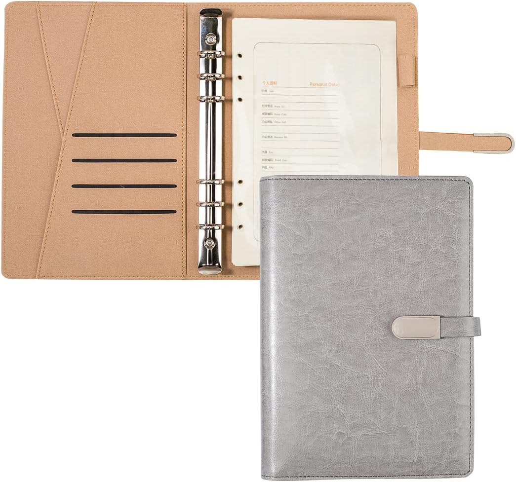 Leder A5 Binder, 6 runde Ringbinder Planer Notebook für A5 Füllpapier