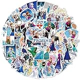 Cartoon Movie Theme Frozen Stickers Pack for Laptop Car Water Bottles Skate Bike Luggage Helmet Phone Vinyl 50pcs Doodle Decals Stickers (Frozen)