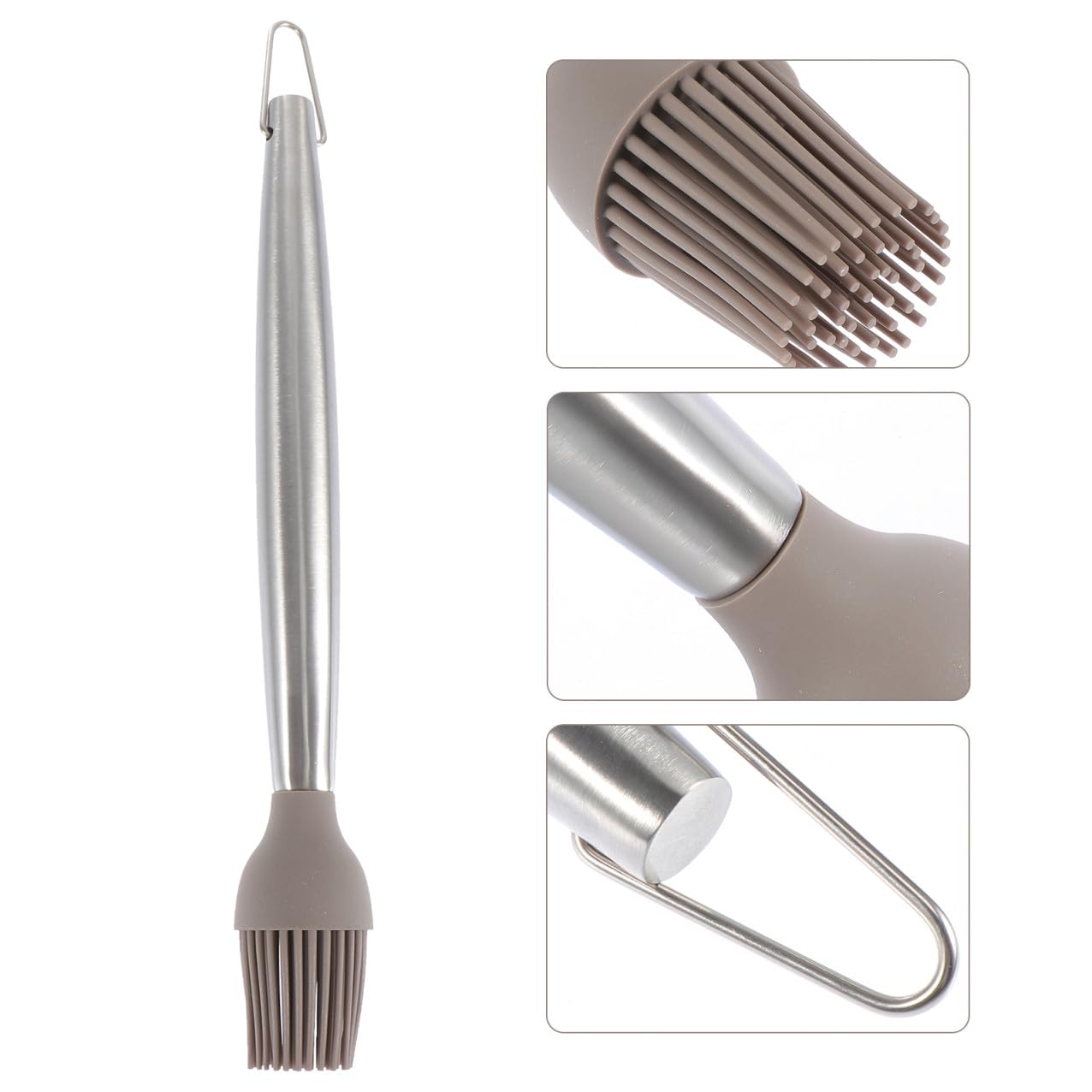 Stainless Steel Silicone Basting Brush for Grill and Pan