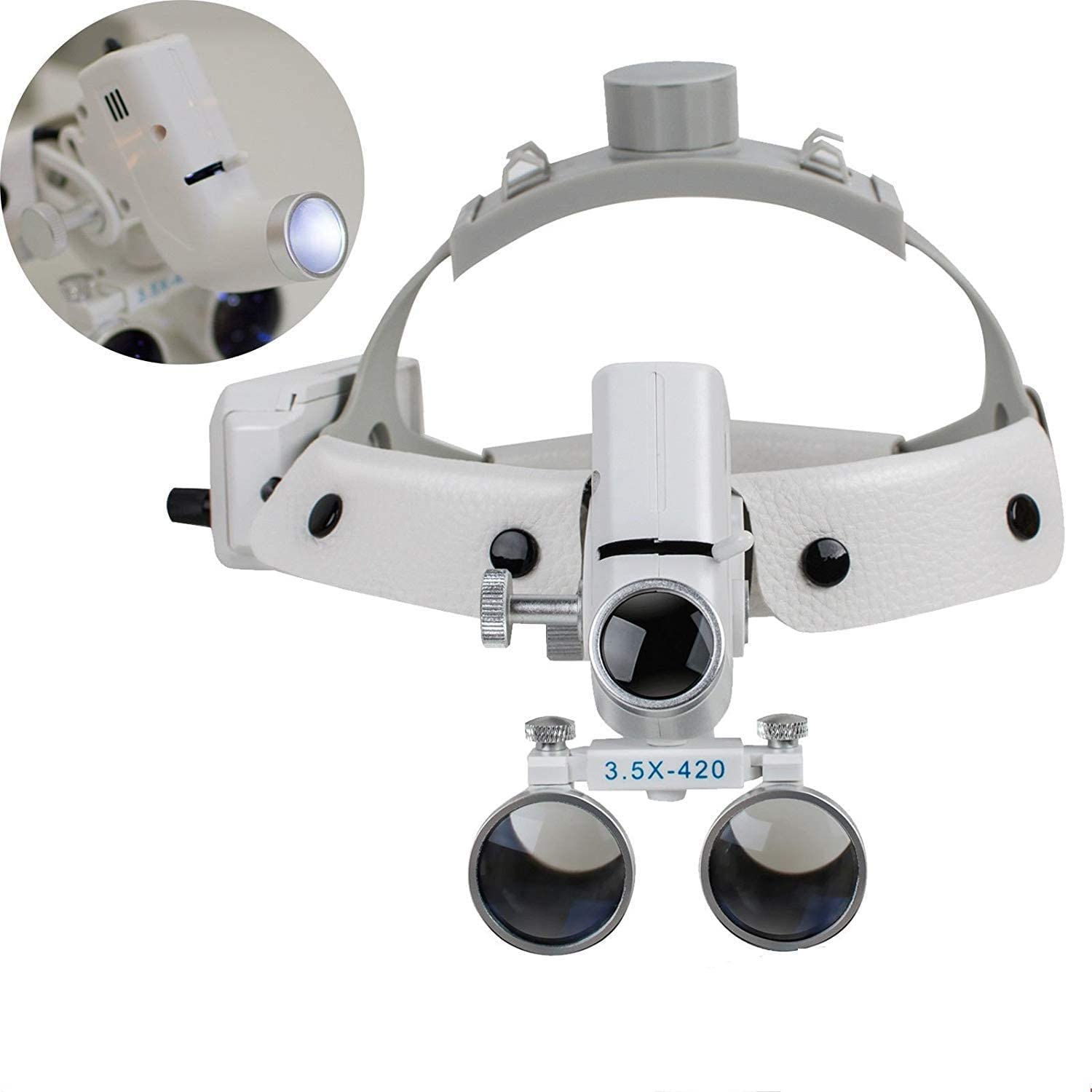 BoNew Sur~gical Me DY-106 Stirnband mit Licht, 5 W, silberfarben
