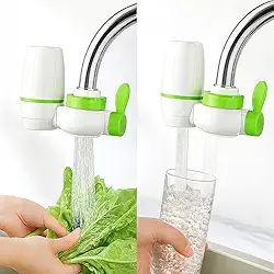 Purificador de Água para Torneira com Filtro Cerâmico 5 Etapas Remoção Cloro Metais Pesados Alta Vazão 2L/min Cartucho Refil Durável Bidirecional Cozinha Residencial