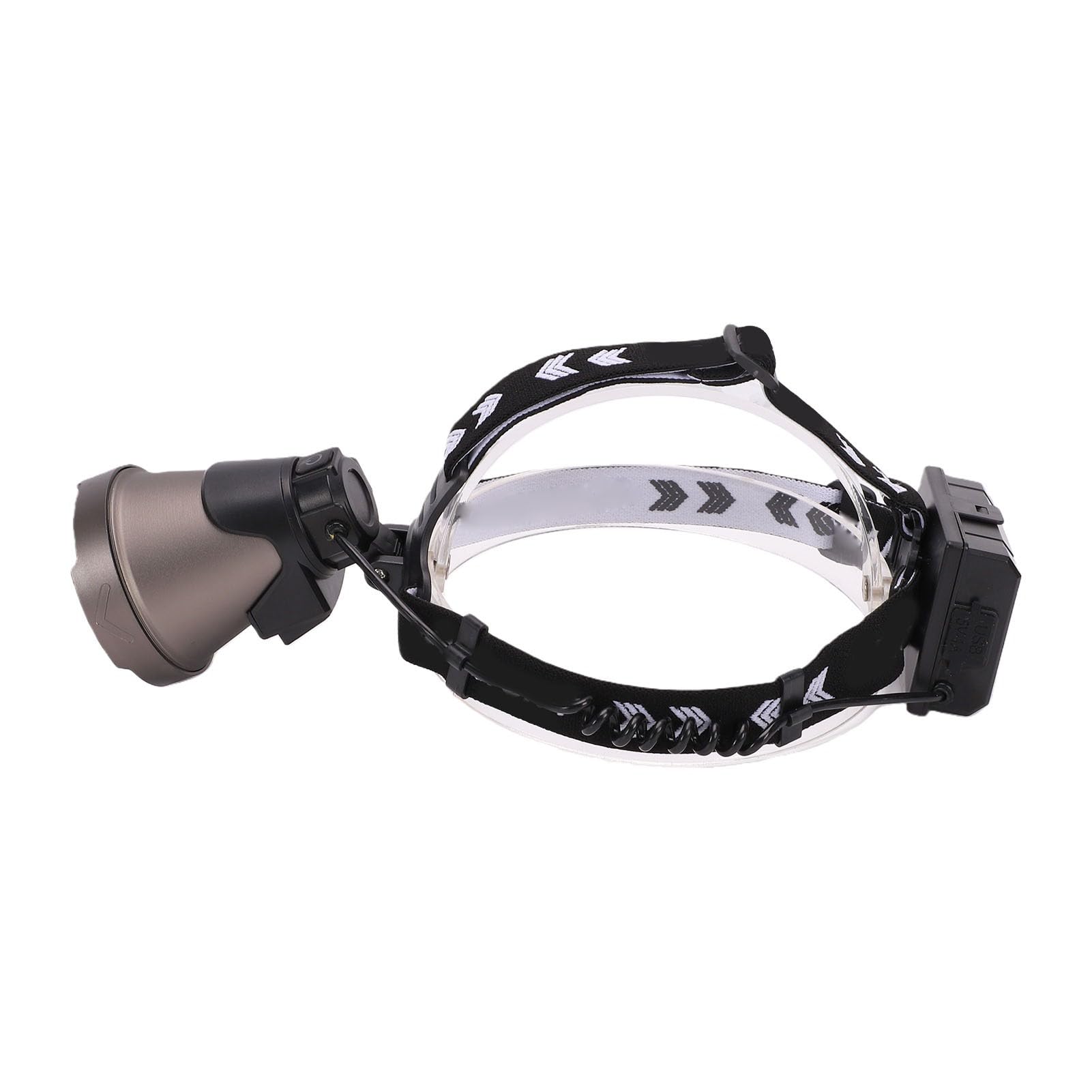 Cosiki Lampada Frontale Ricaricabile a LED USB Ad Alta Potenza Comoda Regolabile per Campeggio Escursionismo Pesca Lega di Alluminio