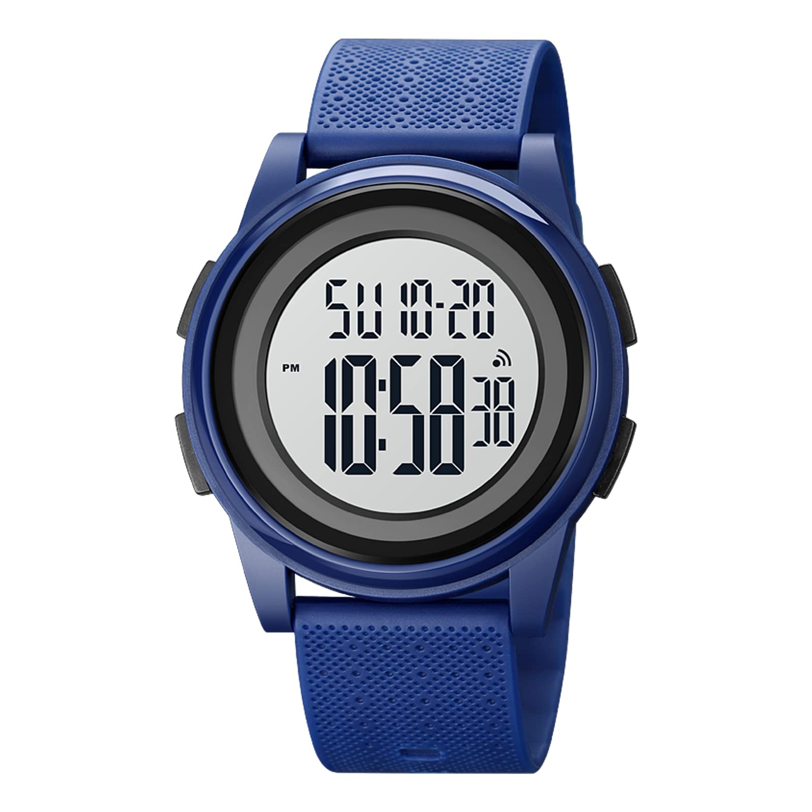 SKMEI Men Digital Sports Watch Ultra-Thin Large Face Waterproof Wrist Watches for Men with Stopwatch Countdown Timer Alarm Function Dual Time LED Back Light