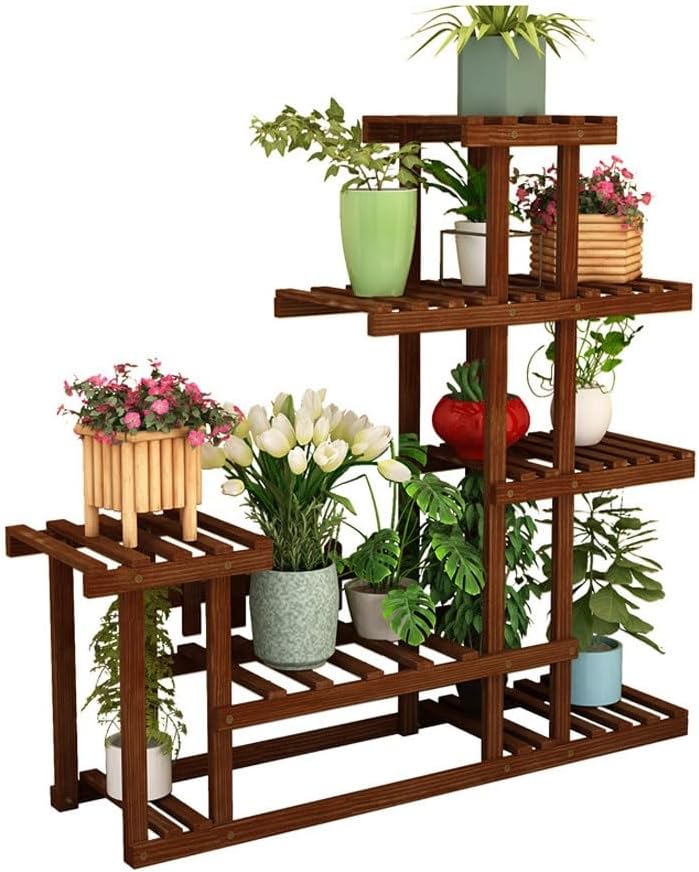 Tiered Plant Stand Indoor Living Room Household Storage Rack Balcony Flower Rack Indoor Multi-layer Solid Wood Green Radish Rack Outdoor Plant Stands For Patio