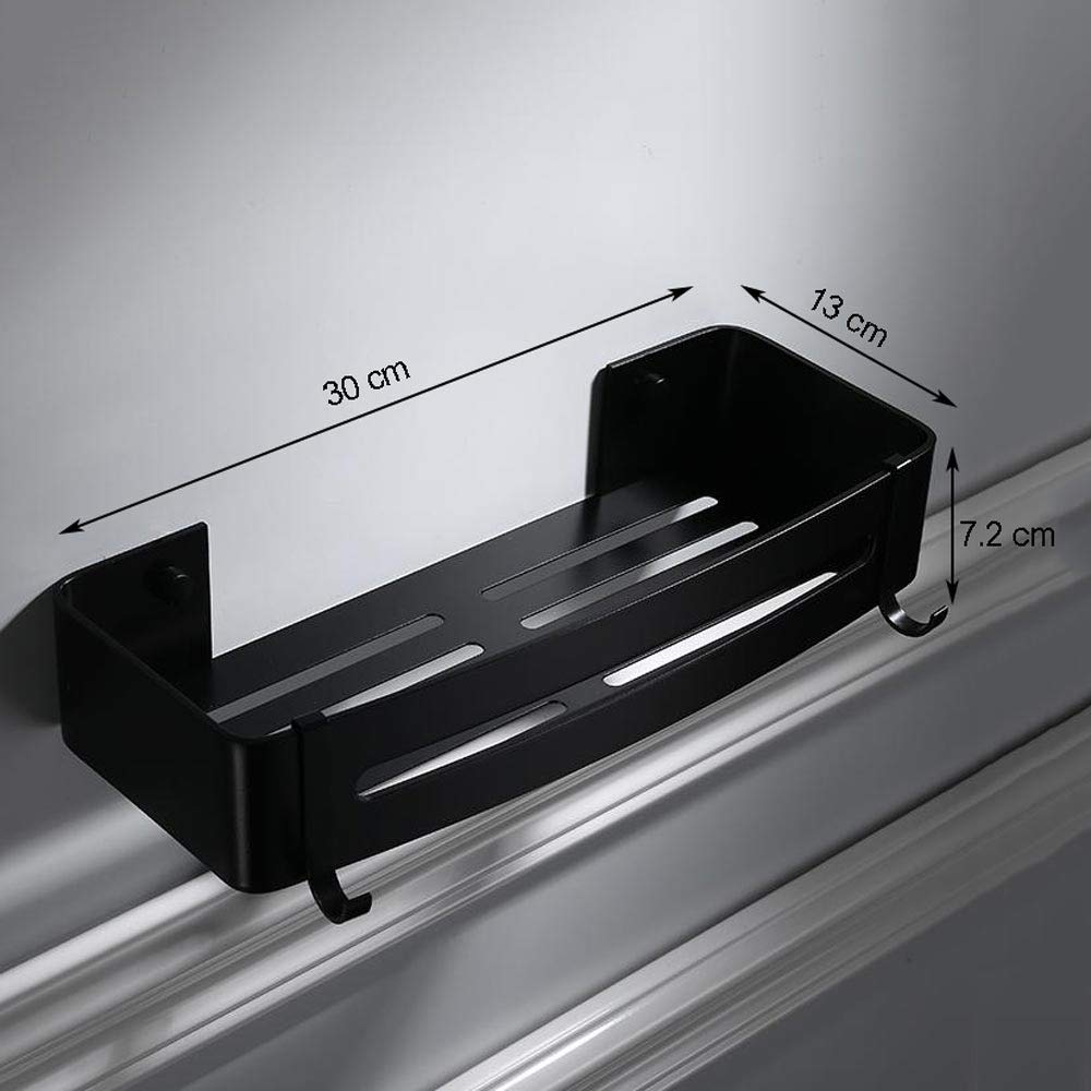 Caja de Cocina para baño, contenedor, Organizador de Almacenamiento para Montaje en Pared, Cesta de Ducha de aleación, estantes para cosméticos, Estante de baño Negro (tamaño -3 Capas)