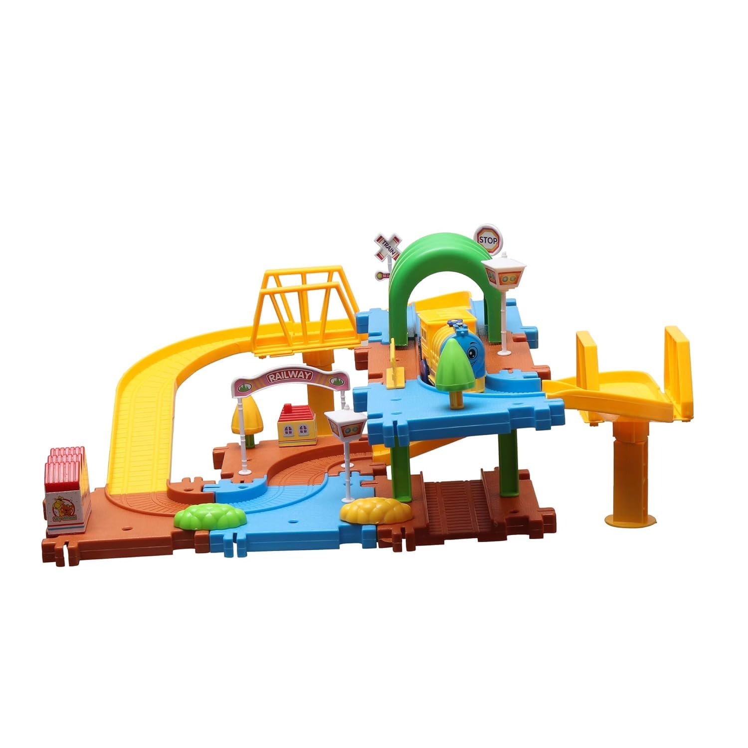 Webby Classic Toy Train Set with Track | Battery Operated Railway Set | Rakhi/Raksha Bandhan/Birthday Gift for Boys & Girls| Train Set with DIY Railway Tracks for Kids (31 Pieces) - Image 5 thumbnail