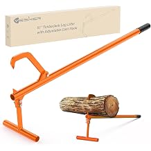 Yesker 51" Cant Hook for Log Roller Logging Tools with Adjustable Steel Cant Hooks and Stand Heavy Duty Timberjack Log Lifter Mover Jack Firewood Tools for Rolling Raising up to 15" Diameter, Orange