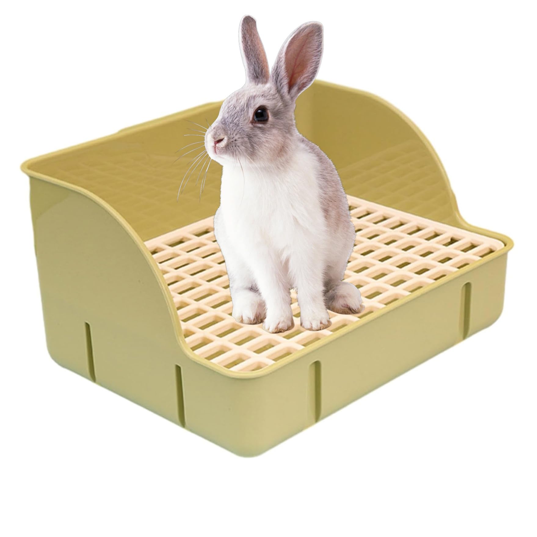 Caja de arena para conejos bandeja de cama y hámster inodoro esquinero