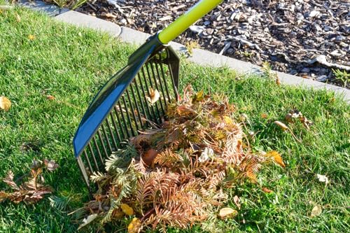 Foto von Technigart Schaufel-Rechen - Garten Harke mit Stiel - Geeignet als Schaufel, Rechen, Harke & Laubbesen 120x41cm - Kunststoff Idealer Helfer im Garten