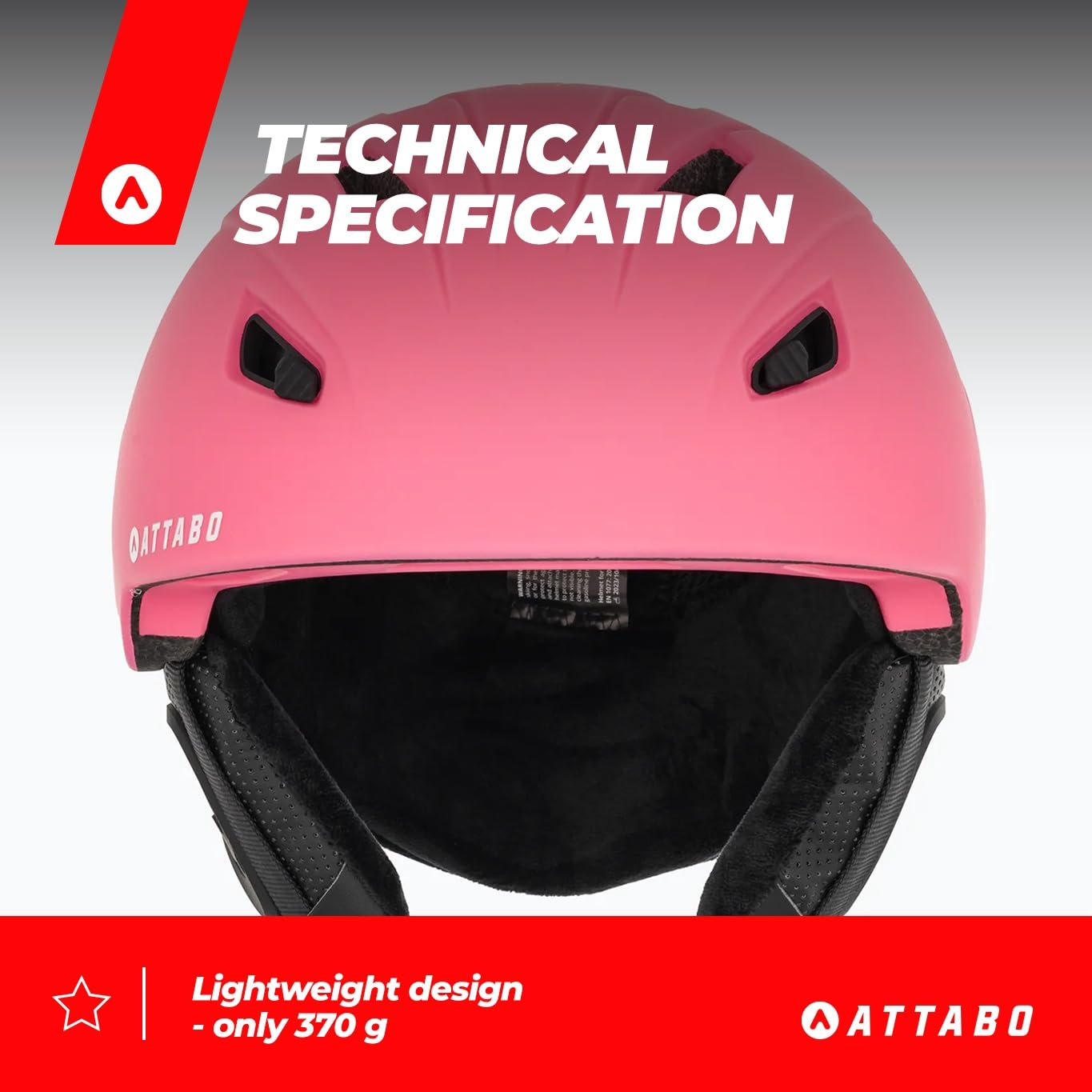 ATTABO S200 Casco da Sci per Bambini | Costruzione In-Mold | Casco sci Bambino con Aerazione Attiva Calzata| Casco sci Donna con Goggle Clip | Casco Ski Regolabile 50-54cm