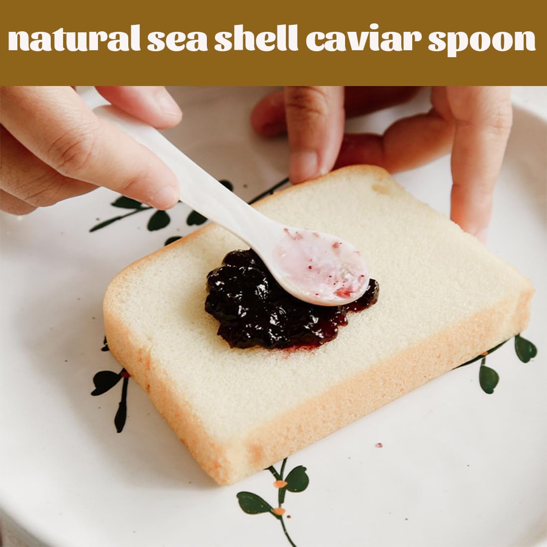 ZKGYUS 2 Piezas Cucharas de Nácar Mini para Caviar y Huevo - Hechas a Mano, Color Blanco, Extremos Redondos - Para Servir, Café y Postre