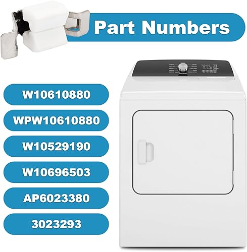 Miniatura 3 de WPW10610880 W10610880 Reemplazo de la captura de la secadora de tela para Whirlpool Maytag Secadora Pestillo Piezas W10610880 W10529190 W10696503