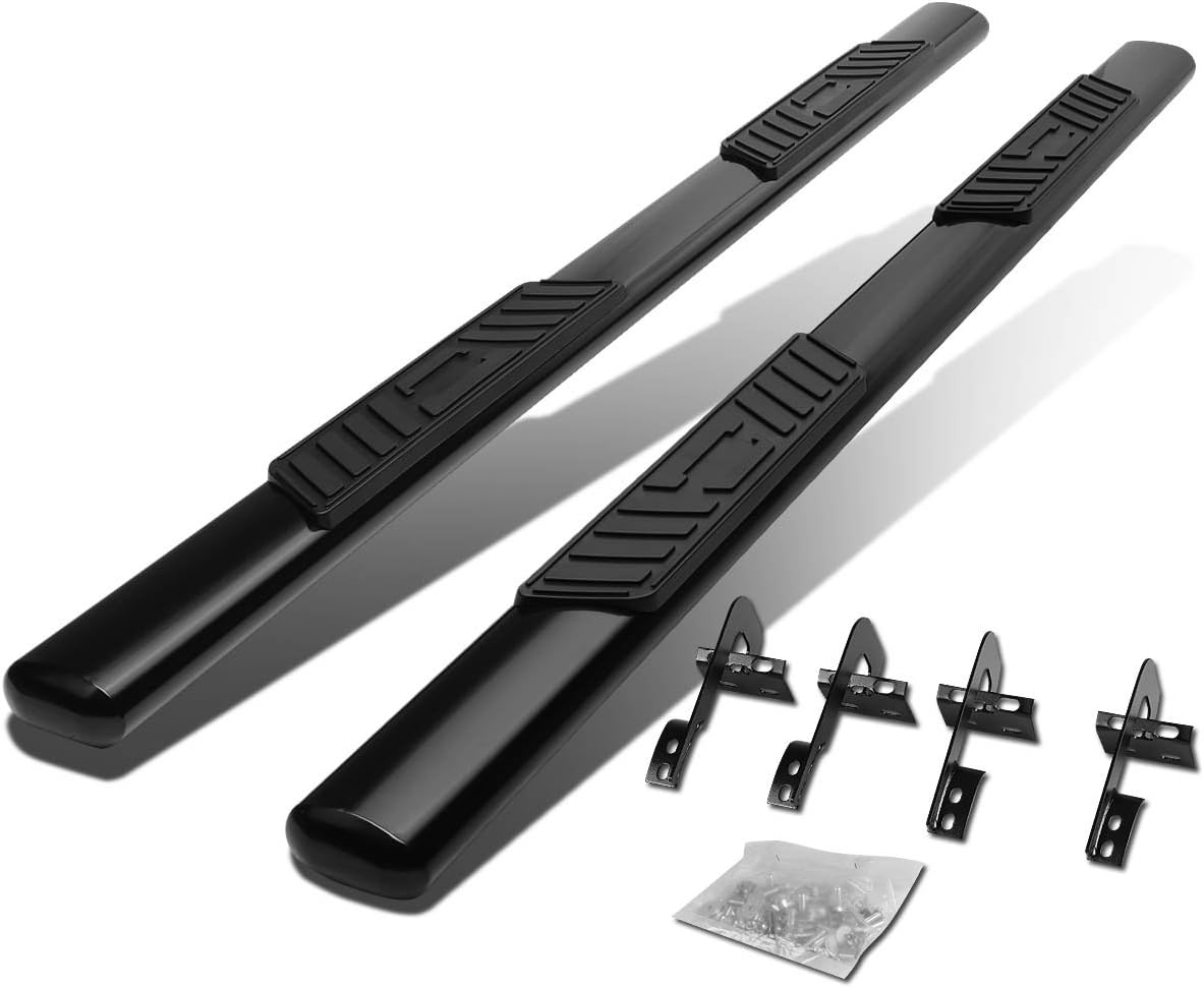 Tyger - - 5inch Oval Bent Black Side Step Nerf Bars 2pcs Compatible With 2015-2025 Colorado/Canyon Crew Cab