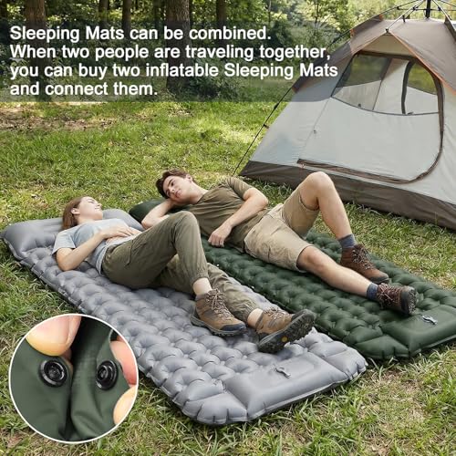 ele ELEOPTION Camping Sleeping Pad with Pillow Self Inflating Air Mattress Compact Lightweight Inflatable Sleep Mattress for Outdoor Backpacking, Camp, Hiking Green by ele ELEOPTION - Image 5