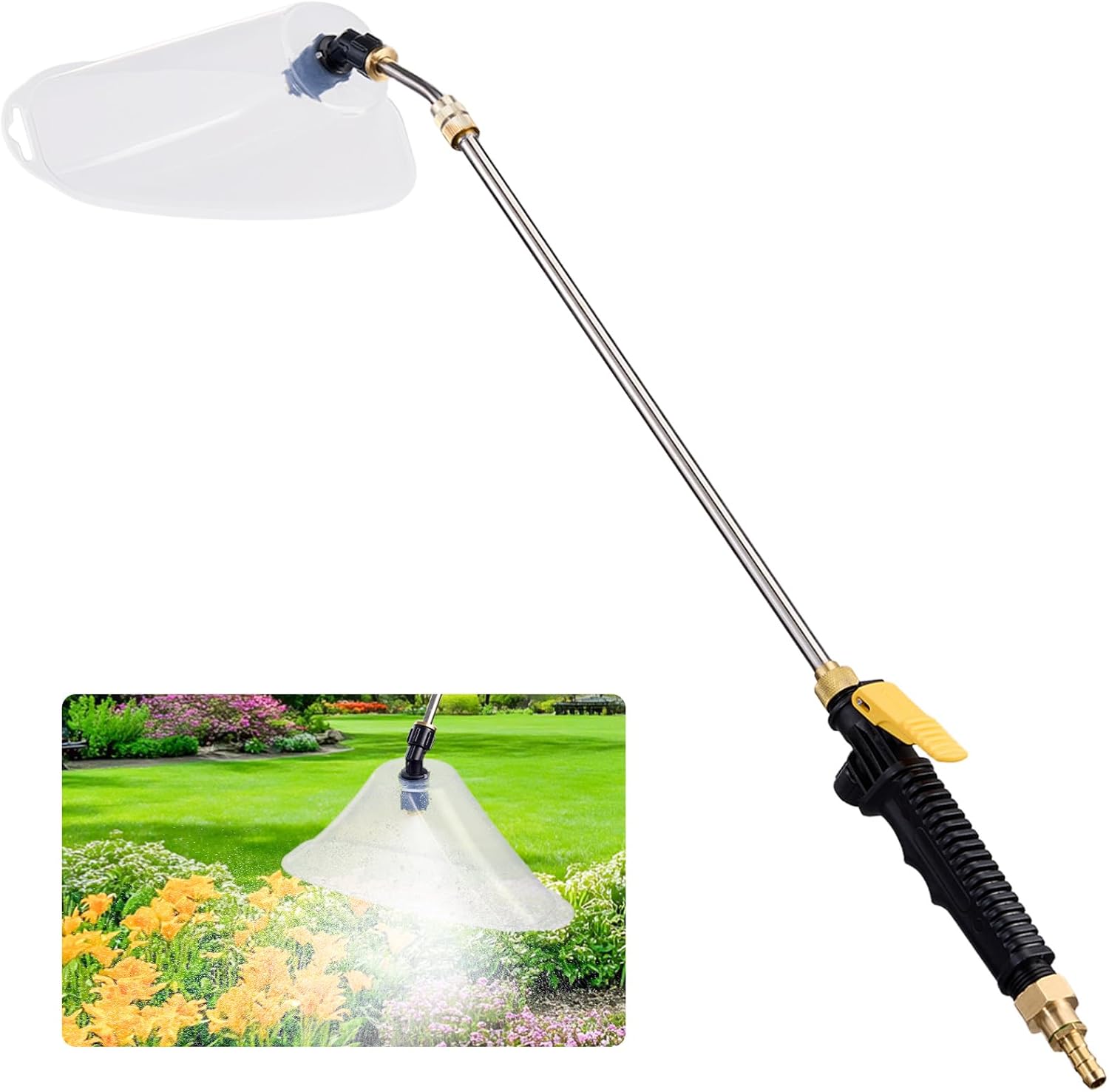 2 Pack Retractable Sprayer Wand with Drift Guard Shield - Prevents Droplet Drift for GardeningSprayer Accessory, Nozzle with Guard (Big Drift Guard, 2)