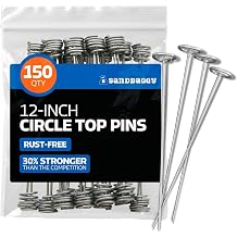Sandbaggy 12 Inch Landscape Staples, 8 Gauge Galvanized Circle Top Garden Stakes, Heavy Duty Ground Pins for Weed Barrier Fabric, Sod, Turf, Netting and Erosion Control, 150 Pack