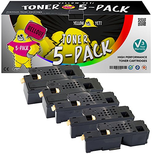 Image of YELLOW YETI 5 Compatible Toner Cartridges for use with Dell C1765nfw C1765nf C1760nw 1250c 1350cnw 1355cn 1355cnw | 593-11016 2,000 Pages 593-11021 593-11018 593-11019 1,400 Pages