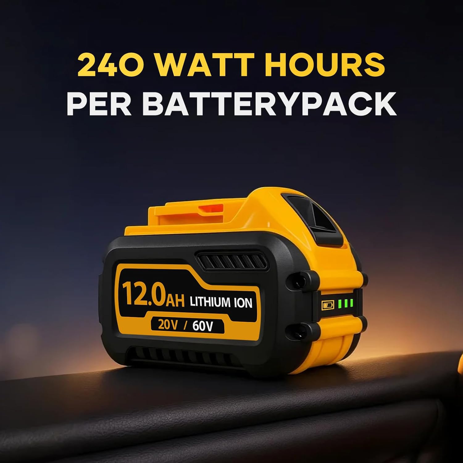 60V Max 12Ah Battery - Compatible with DeWalt 20V/60V Tools, Compatible with DCB612 DCB606 DCB609, Extended Runtime & Overload Protection, 6 Pack - Image 3