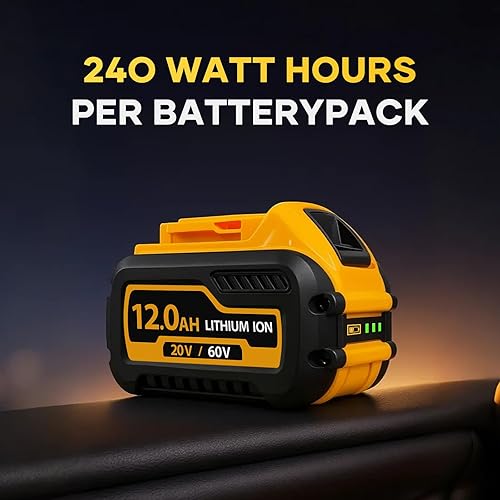 Miniatura 3 de ROSMILA Batería de 60 V máx. 12 Ah, compatible con herramientas DeWalt de 20 V60 V, compatible con DCB612 DCB606 DCB609, tiempo de funcionamiento