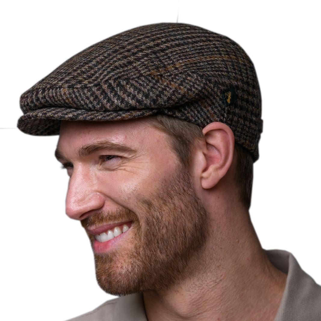 Irish Trinity Flat Cap, Green Tweed