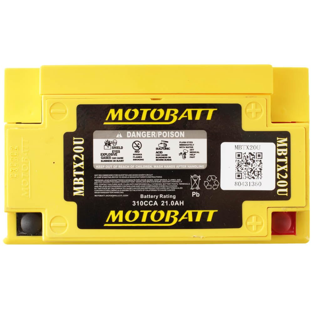Bateria Motobatt Mbtx20u 12v 21ah Cca320ah Ce U