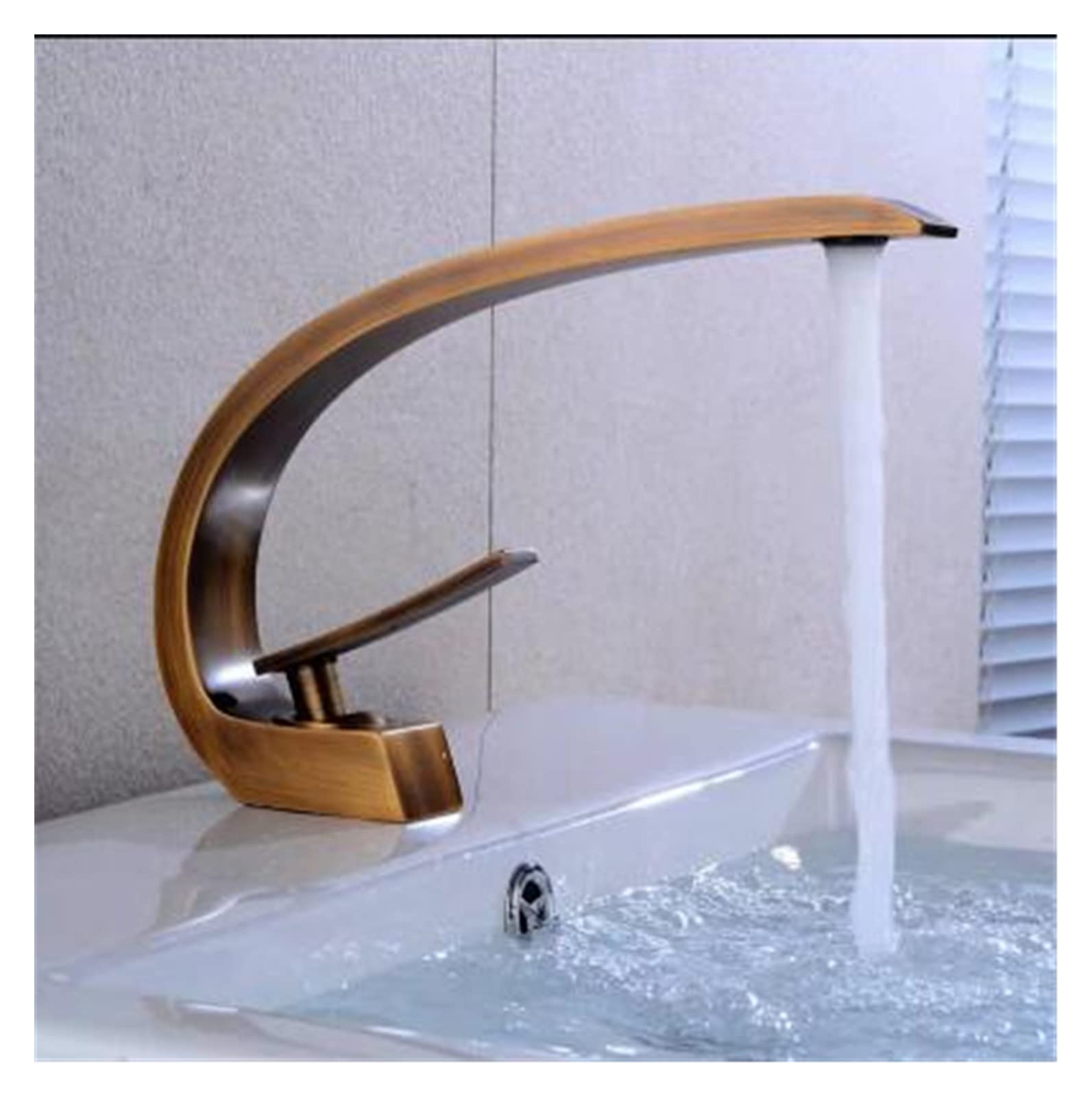 Mooilko Antique Bronze Basin Faucet Gold Bathroom Mixer Tap Rose Gold Wash Faucet Nickel Lavotory Faucet Brass Hot And Cold Waterfall Faucet Easy To Install(Antique Bronze)