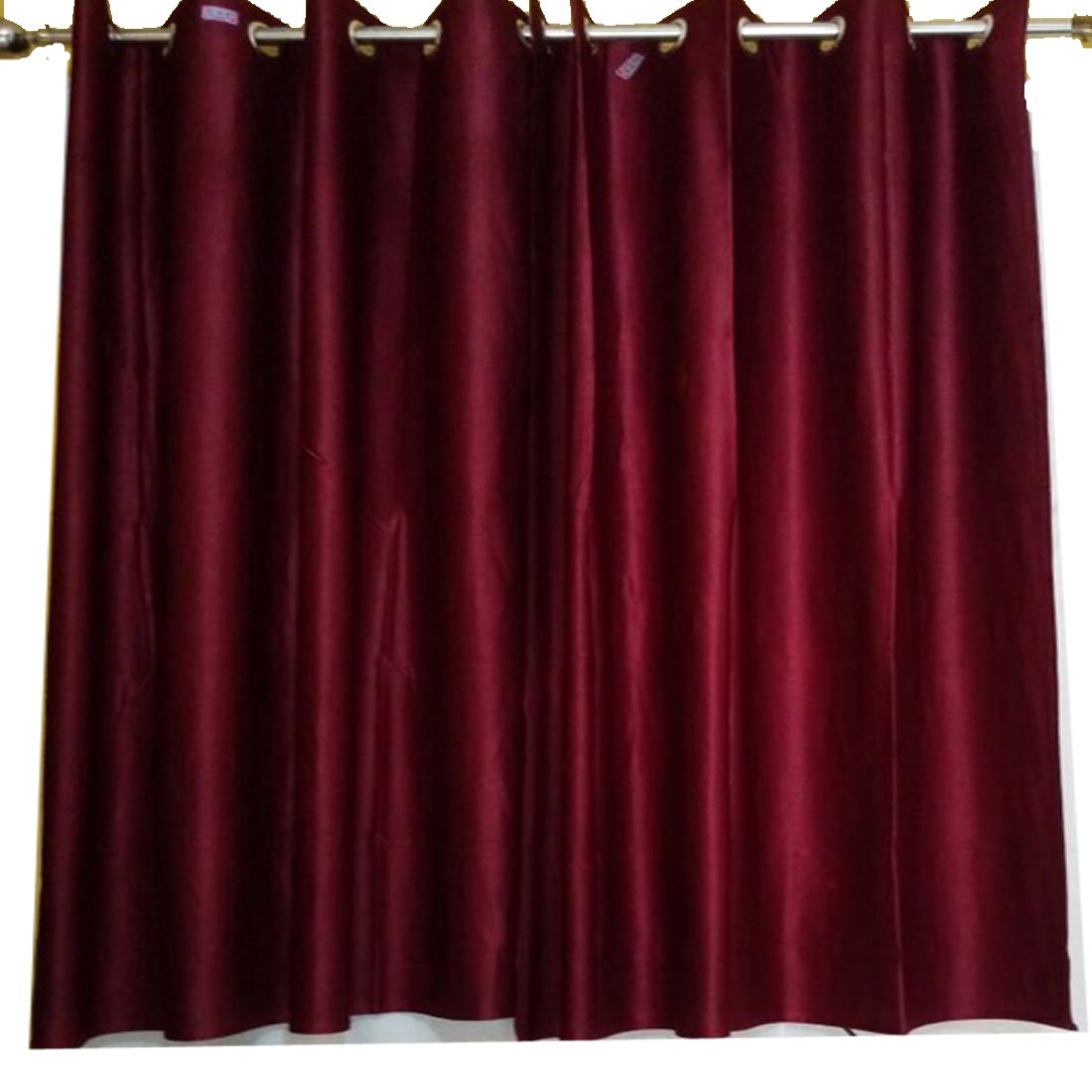 New Era Collections Maroon Polyester Eyelet 5 feet Window Curtains Set of 2