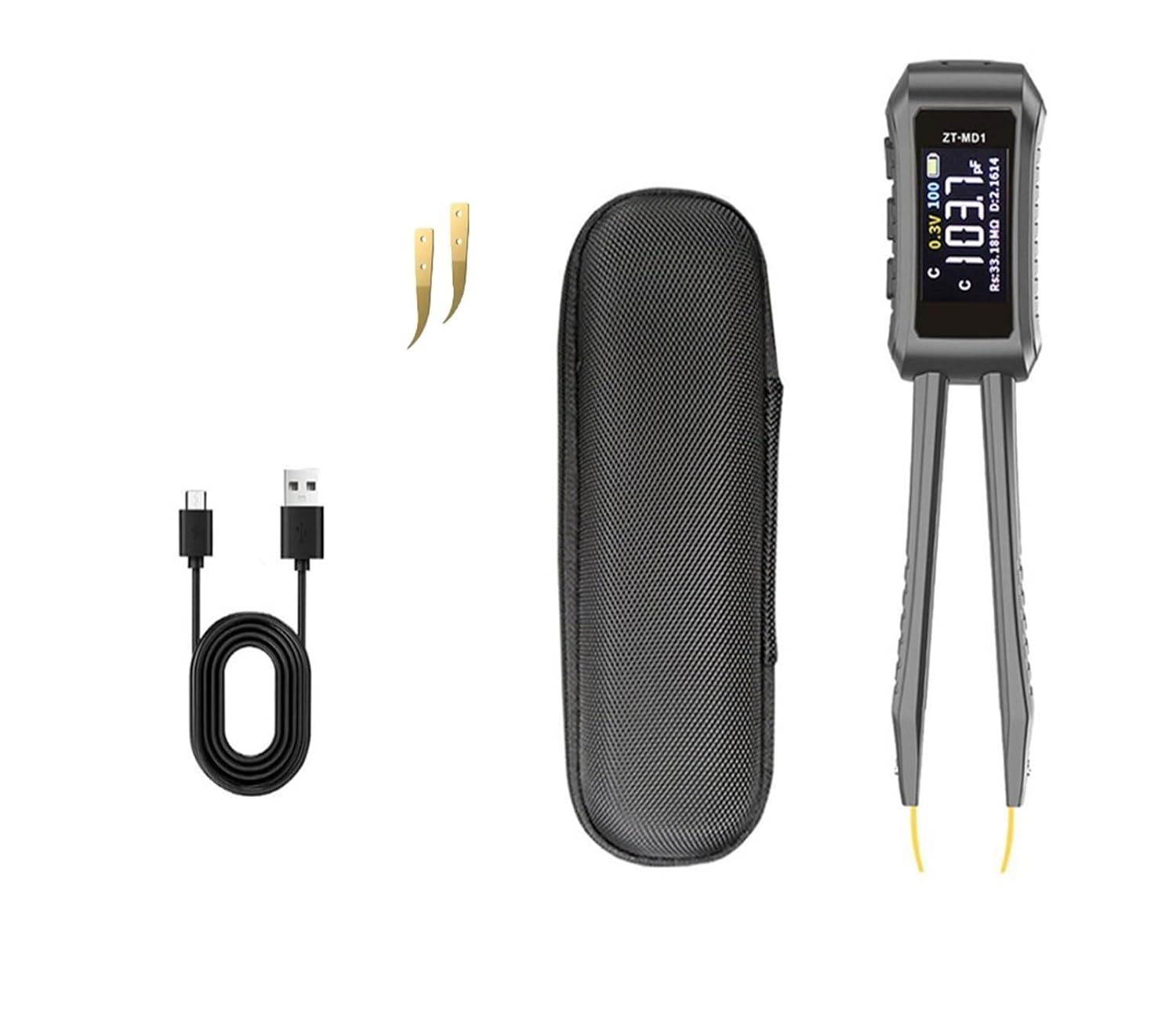 ZT-MD1 Digital Multimeter Tester LCR Test Bridge for SMD Resistors and Inductors Digital Tweezers Tester Versatile(ZT-MD1 Straight)