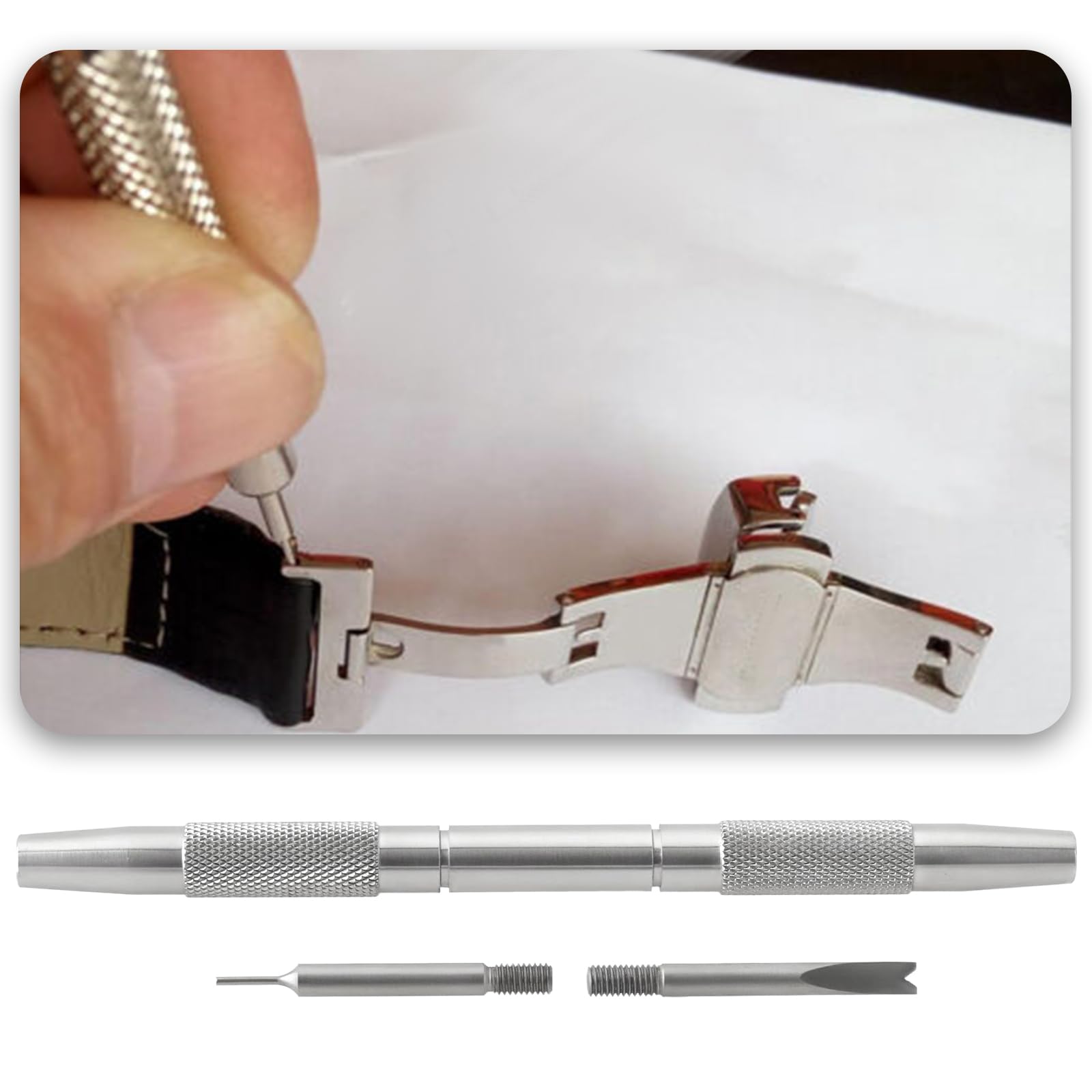 Be In Your Mind 6767-F Spring Bar Tool Dual-Tip Design Watch Spring Bar Tool for Watch Strap and Bracelet Replacement for DIY and Professional Use