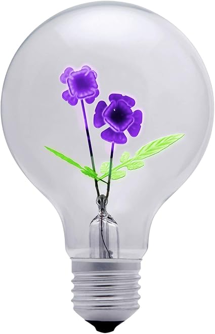 Amazon Darksteve 紫の花電球 ユニークなデザイナー電球 Edison Style G80 E26エジソン電球 1 個 電球のみ Darksteve キャンドル キャンドルスタンド 通販