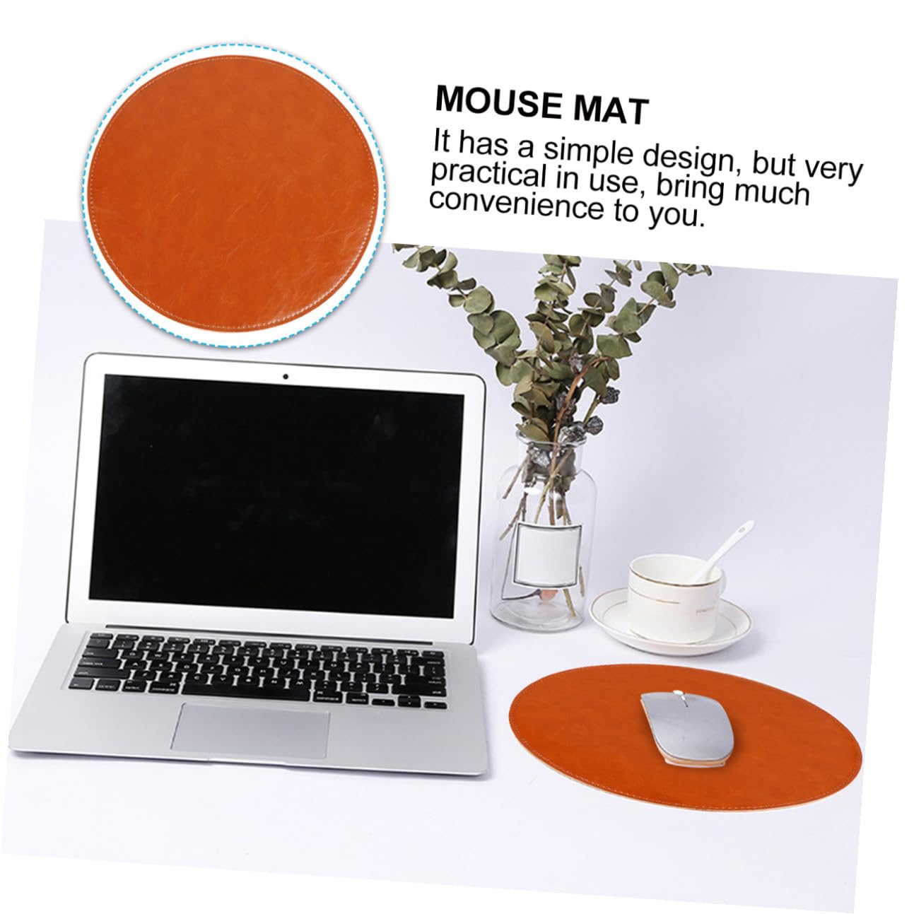 Tofficu Tappetino Per Mouse Da Gioco in Pelle Di Da 3 Pezzi Forma Rotonda Per Pc E Laptop