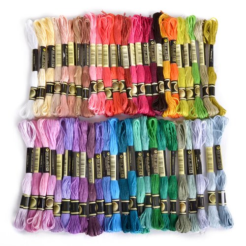Embroidery Thread, 100 % Cotton, 50 x Assorted Coloured Skeins