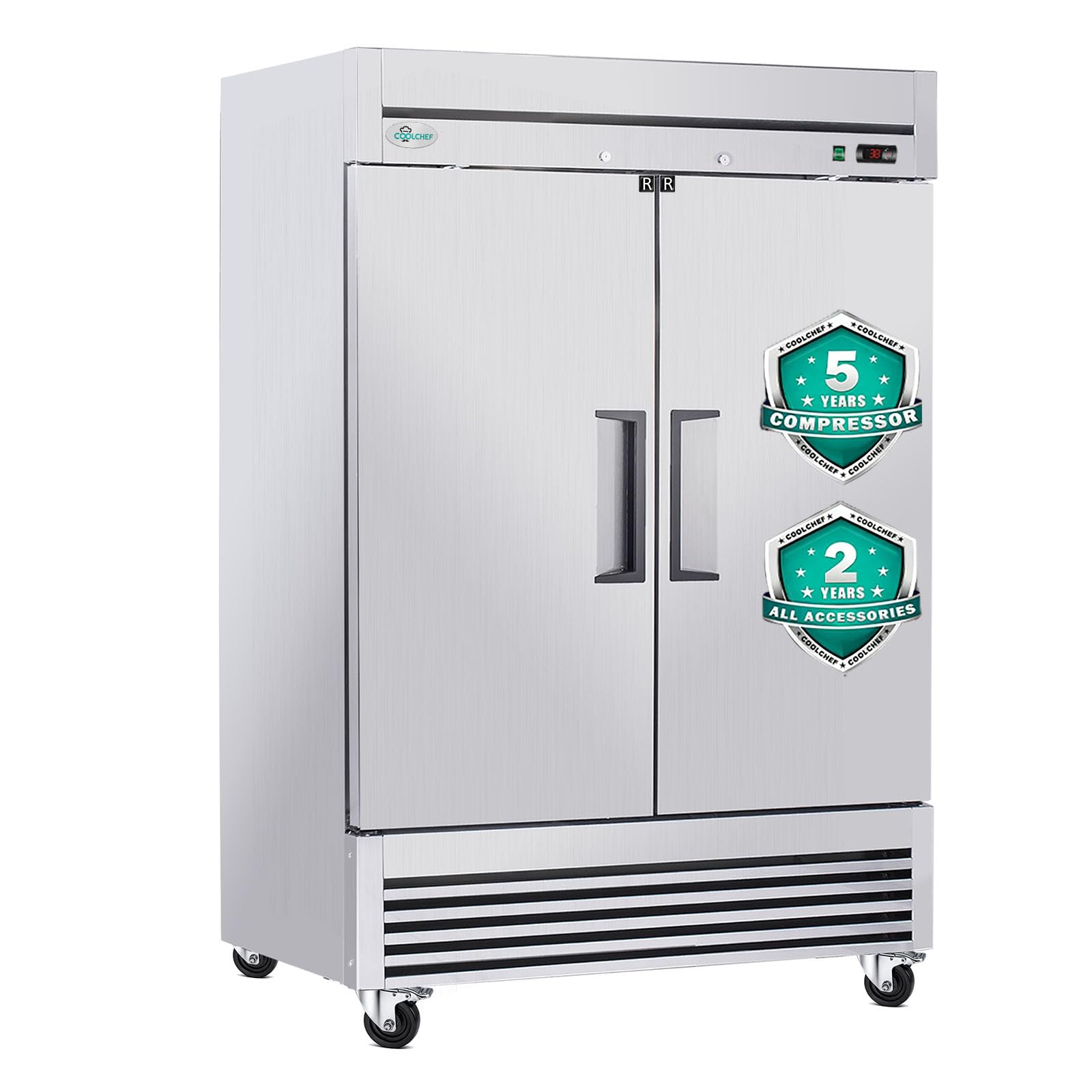 COOLCHEF 49 Cu Ft 54-Inch 2-Door Commercial Reach-In Refrigerator