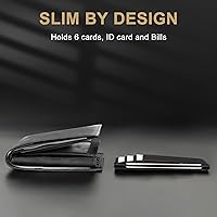 Vista 85 de Travelambo Billetera delgada con bolsillo delantero y clip para el dinero con bloqueo de identificación por radiofrecuencia, talla única