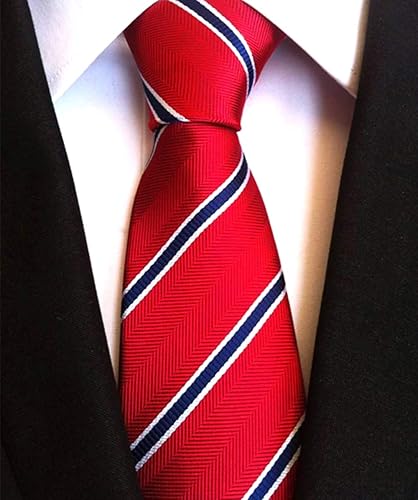 Vista 2 de Secdtie Corbata clásica de seda tejida jacquard a rayas para hombre