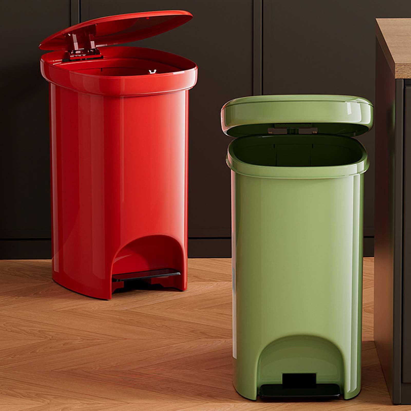 Kosz na śmieci z pedałem, kosz na śmieci z pokrywą, kosz na śmieci z cichym zamykaniem, kosz na śmieci kuchenne, kosz do recyklingu, duża pojemność, do użytku wewnątrz i na zewnątrz