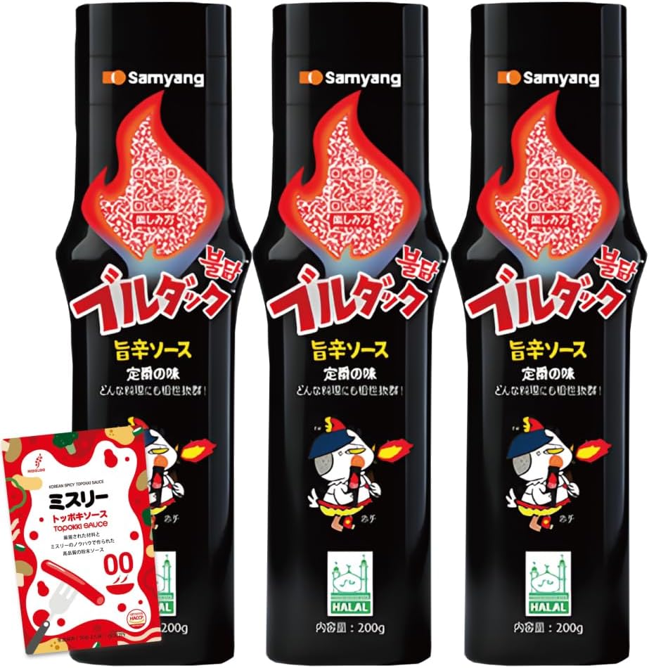 Sanyang Bullduck Sauce Original 7.1 oz 200 g 3 Pieces + Misery Sauce 1 Bag / Burduck / Spicy Spicy Sauce / Spicy Ramen Samyan
