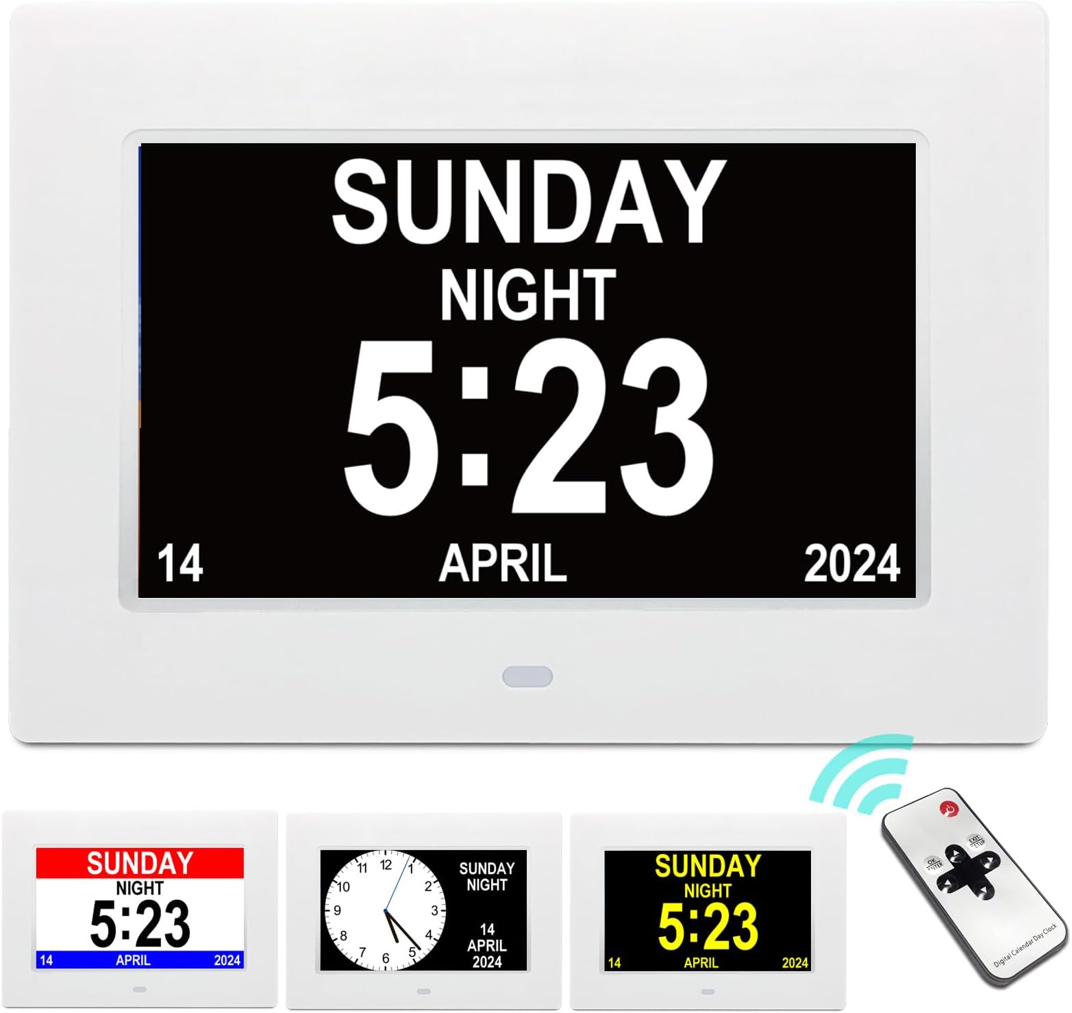 SSA 7 inch Dementia Clocks Digital Calendar Day Clock, Large Clear Digits Display with Remote & HD Screen, Best Gift for Memory Loss Elderly Seniors