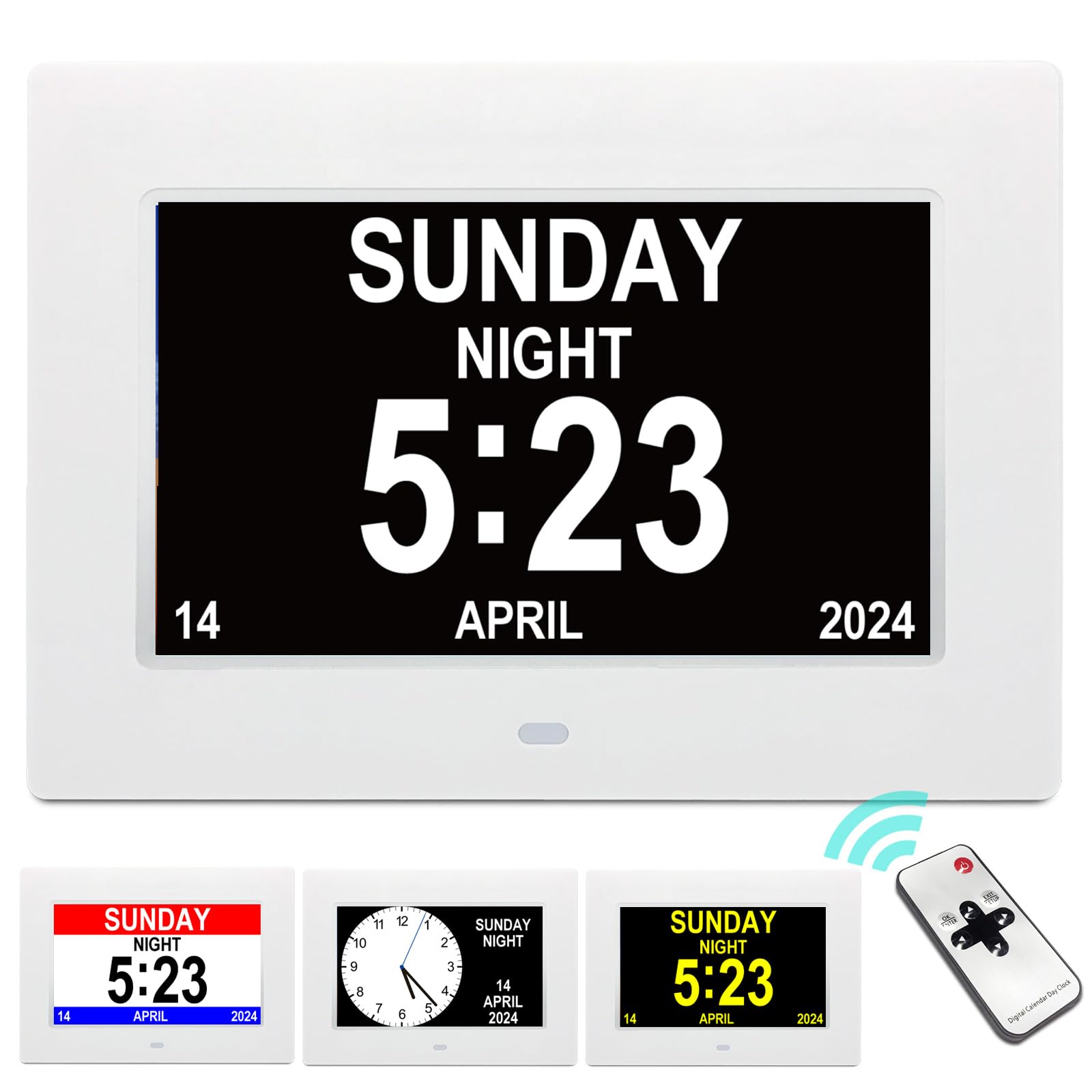 SSA 7 inch Dementia Clocks Digital Calendar Day Clock, Large Clear Digits Display with Remote & HD Screen, Best Gift for Memory Loss Elderly Seniors